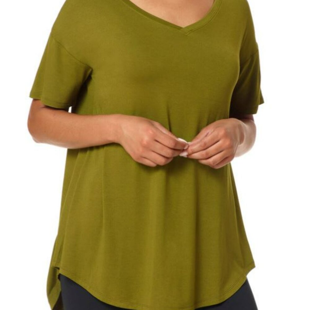 NWT - No Nonsense Ultimate Legging Tee - Olive Green - Size S